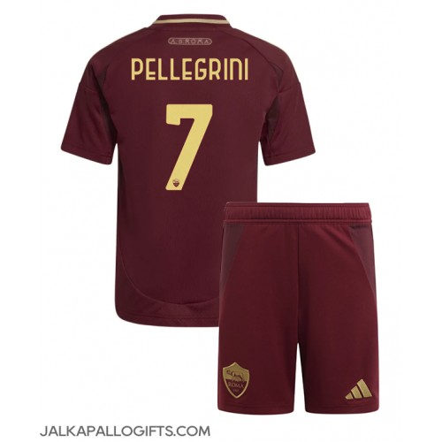 AS Roma Lorenzo Pellegrini #7 Koti Peliasu Lasten 2024-25 Lyhythihainen (+ Lyhyet housut)